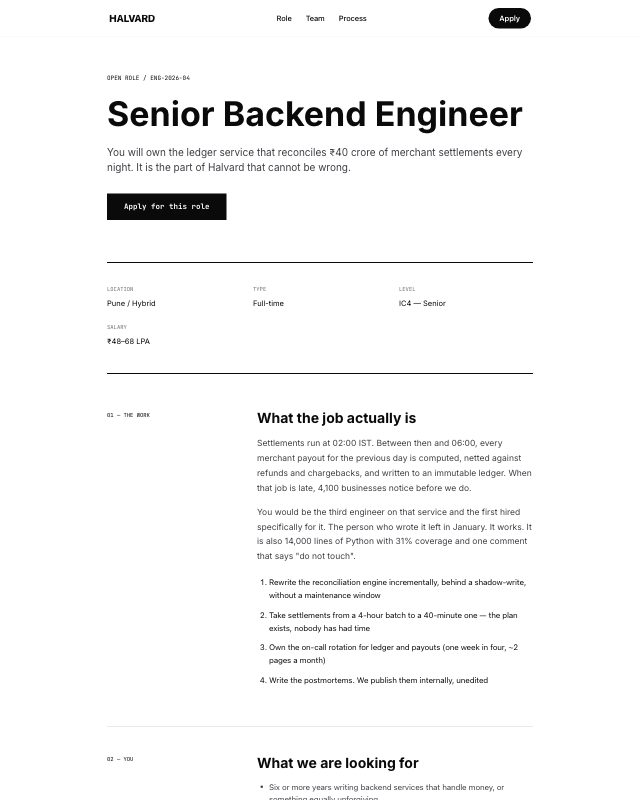 Job Posting landing page template — preview