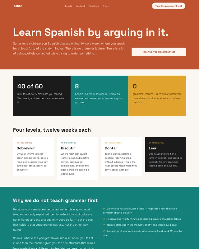 Language Course landing page template — preview
