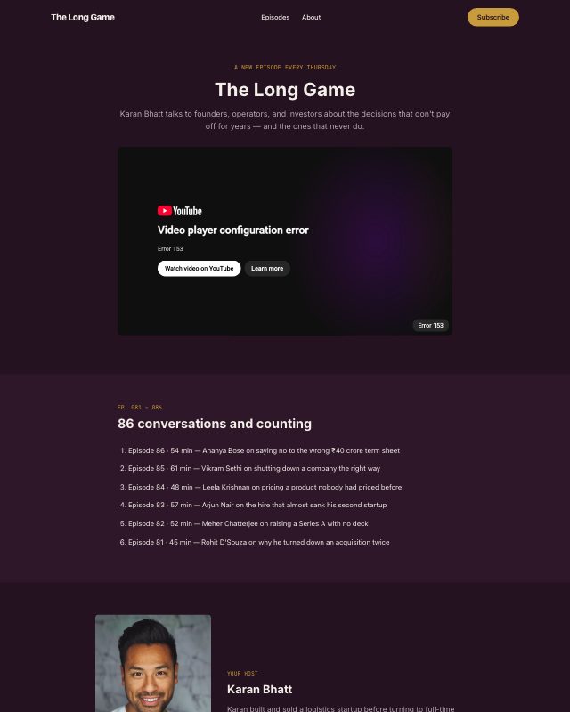 Podcast Show landing page template — preview