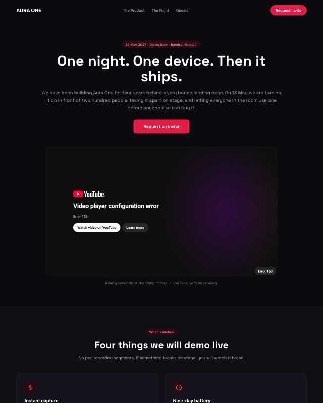 Product Launch Party landing page template — preview