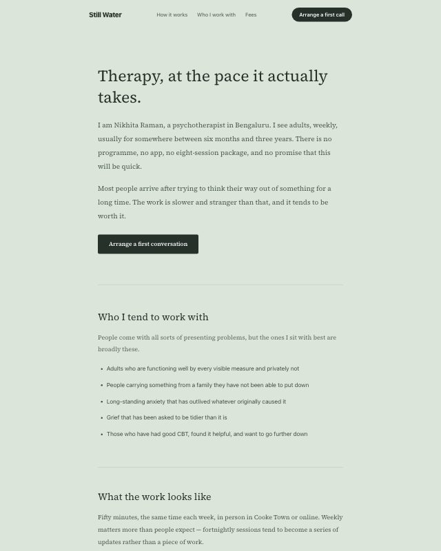 Therapy Practice landing page template — preview