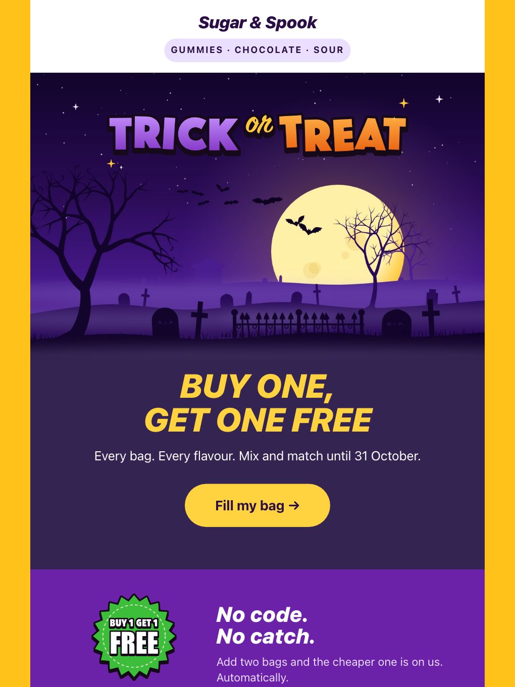Halloween BOGO — Candy Shop — email template preview