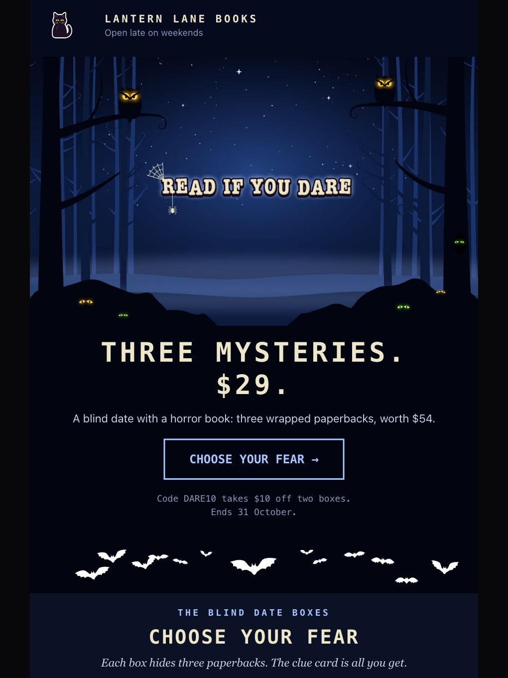 Halloween Mystery Bundle — Bookshop — email template preview